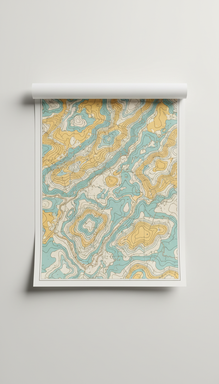 Surveyor’s Map Art Print on Archival Paper