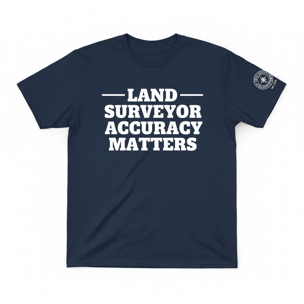 Land Surveyor Cotton T-Shirt – Accuracy Matters – Burns Surveying