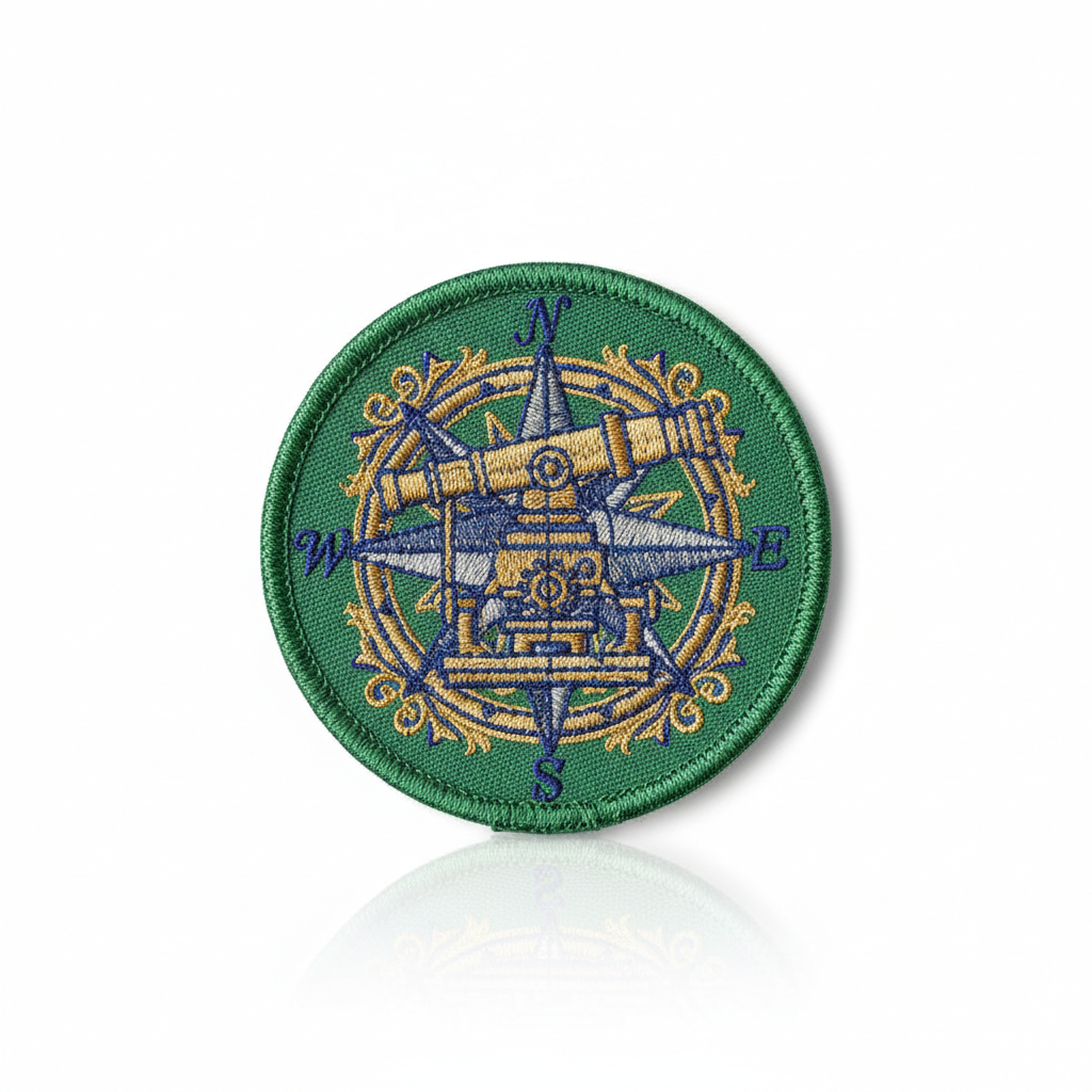 Embroidered Theodolite Patch – Iron-On – Burns Surveying