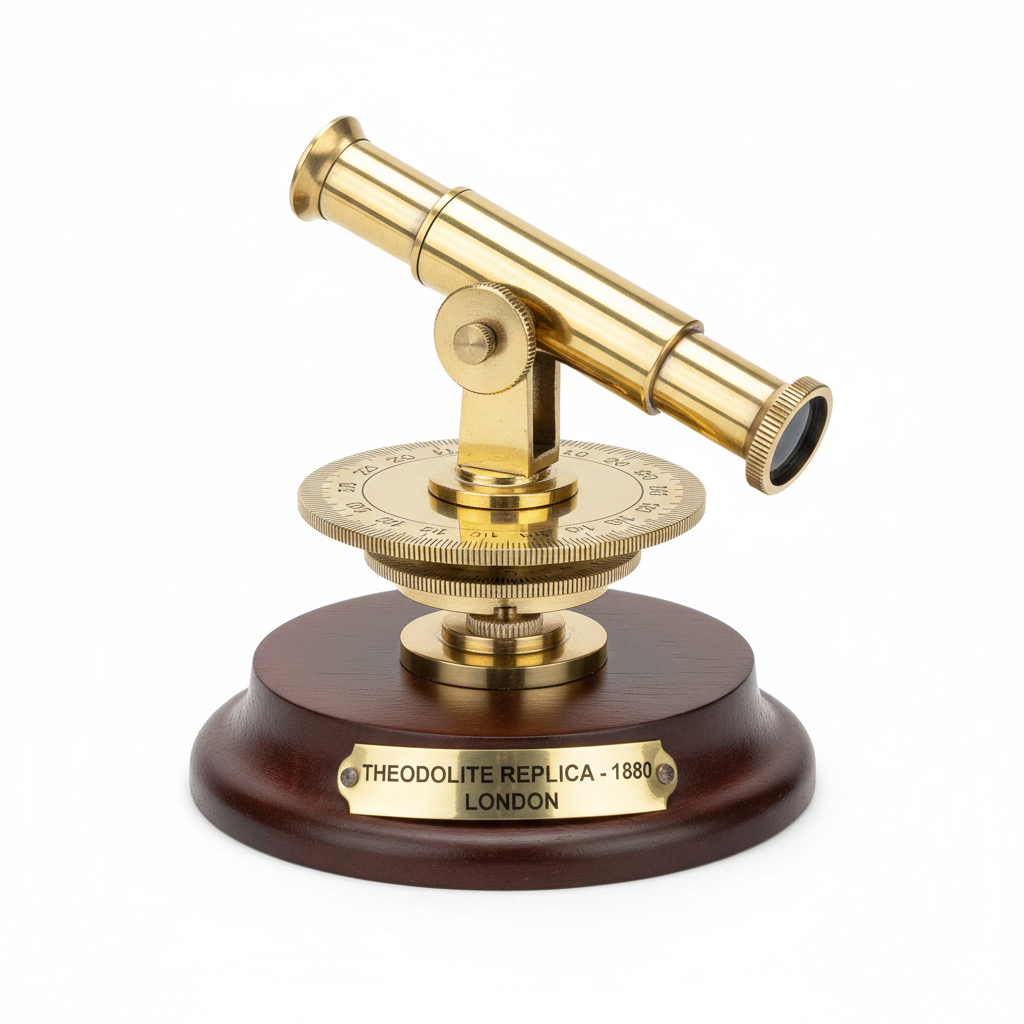 Solid Brass Theodolite Replica Desk Model - Burns Surveying