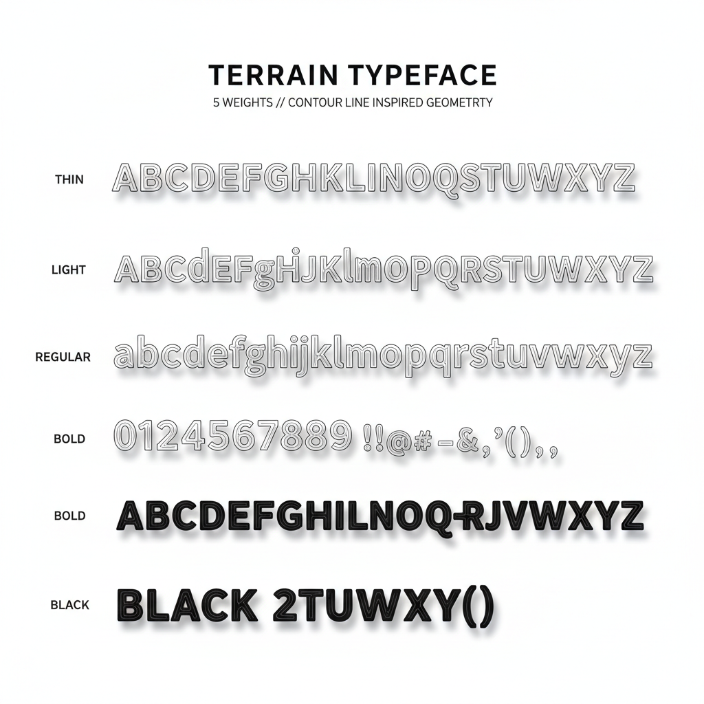 Topographic Display Font Family - Burns Surveying