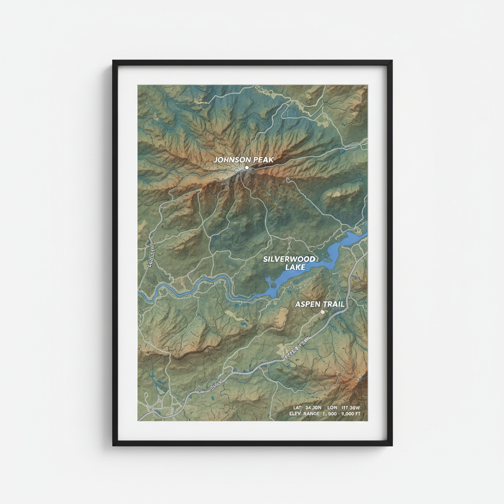 Custom Topographic Poster - Burns Surveying