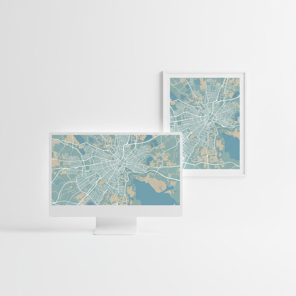Custom City Vector Map - Burns Surveying